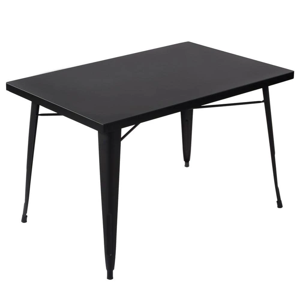 Meilen 47.2 in. Black Rectangle Metal Top With Metal Frame ( Seats 4 ) by Homy Casa 9 Meilen 47.2 in. Black Rectangle Metal Top With Metal Frame ( Seats 4 ) by Homy Casa - Image 7