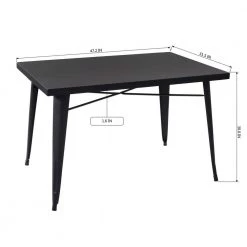 Meilen 47.2 in. Black Rectangle Metal Top With Metal Frame ( Seats 4 ) by Homy Casa 18 Meilen 47.2 in. Black Rectangle Metal Top With Metal Frame ( Seats 4 ) by Homy Casa -Homy Casa Shop black metal homy casa kitchen dining tables meilen black 44 1000