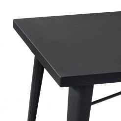 Meilen 47.2 in. Black Rectangle Metal Top With Metal Frame ( Seats 4 ) by Homy Casa 13 Meilen 47.2 in. Black Rectangle Metal Top With Metal Frame ( Seats 4 ) by Homy Casa -Homy Casa Shop black metal homy casa kitchen dining tables meilen black 66 1000