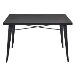 Meilen 47.2 in. Black Rectangle Metal Top With Metal Frame ( Seats 4 ) by Homy Casa 15 Meilen 47.2 in. Black Rectangle Metal Top With Metal Frame ( Seats 4 ) by Homy Casa -Homy Casa Shop black metal homy casa kitchen dining tables meilen black c3 1000