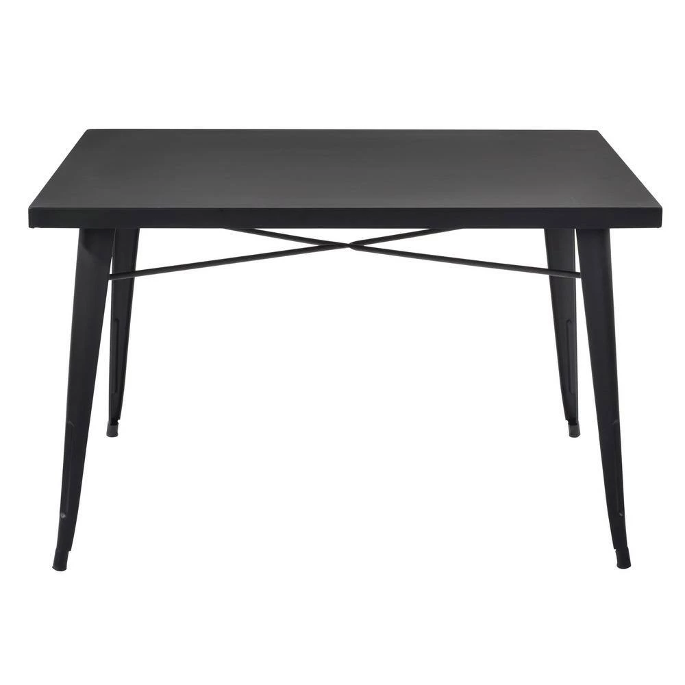 Meilen 47.2 in. Black Rectangle Metal Top With Metal Frame ( Seats 4 ) by Homy Casa 7 Meilen 47.2 in. Black Rectangle Metal Top With Metal Frame ( Seats 4 ) by Homy Casa - Image 5