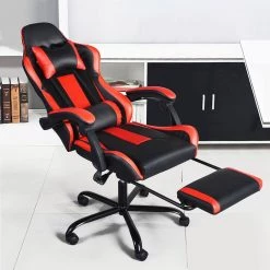 Gaming Office Chair Adjustment Computer Recliner Swivel Headrest Lumbar Black Red by Homy Casa -Homy Casa Shop black red homy casa gaming chairs blythewood 31 1000