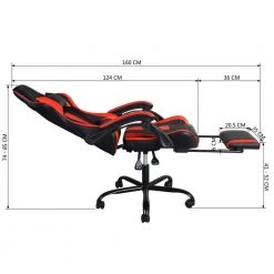 Gaming Office Chair Adjustment Computer Recliner Swivel Headrest Lumbar Black Red by Homy Casa -Homy Casa Shop black red homy casa gaming chairs blythewood 4f 1000