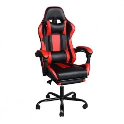 Gaming Office Chair Adjustment Computer Recliner Swivel Headrest Lumbar Black Red by Homy Casa