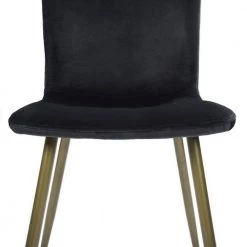 Scargill Black Velvet Upholstered Gold Metal Chair Side Dining Chairs ( Set of 4 ) by Homy Casa -Homy Casa Shop black velvet gold leg homy casa dining chairs scragill velvet black golden leg 1d 1000