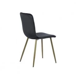 Scargill Black Velvet Upholstered Gold Metal Chair Side Dining Chairs ( Set of 4 ) by Homy Casa -Homy Casa Shop black velvet gold leg homy casa dining chairs scragill velvet black golden leg 44 1000