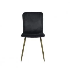 Scargill Black Velvet Upholstered Gold Metal Chair Side Dining Chairs ( Set of 4 ) by Homy Casa -Homy Casa Shop black velvet gold leg homy casa dining chairs scragill velvet black golden leg 4f 1000