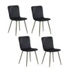 Scargill Black Velvet Upholstered Gold Metal Chair Side Dining Chairs ( Set of 4 ) by Homy Casa 1 Scargill Black Velvet Upholstered Gold Metal Chair Side Dining Chairs ( Set of 4 ) by Homy Casa -Homy Casa Shop black velvet gold leg homy casa dining chairs scragill velvet black golden leg 64 1000