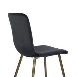 Scargill Black Velvet Upholstered Gold Metal Chair Side Dining Chairs ( Set of 4 ) by Homy Casa -Homy Casa Shop black velvet gold leg homy casa dining chairs scragill velvet black golden leg 66 1000