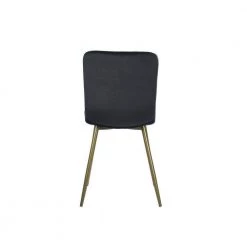 Scargill Black Velvet Upholstered Gold Metal Chair Side Dining Chairs ( Set of 4 ) by Homy Casa -Homy Casa Shop black velvet gold leg homy casa dining chairs scragill velvet black golden leg fa 1000