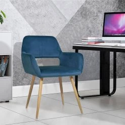 Cromwell Blue Upholstered Velvet Dining Chair( Set of 1) by Homy Casa 21 Cromwell Blue Upholstered Velvet Dining Chair( Set of 1) by Homy Casa -Homy Casa Shop blue homy casa accent chairs hd cromwell velvet blue 31 1000