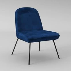 Navy Blue Slipper Accent Chair (Set of 2) by Homy Casa -Homy Casa Shop blue homy casa accent chairs mooney navy blue a c3 1000