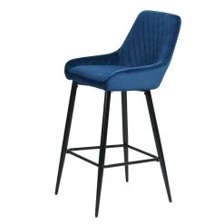 Rabiot 40 in. Blue Low Back Metal Frame Bar Stool with Velvet Seat ( Set of 2) by Homy Casa -Homy Casa Shop blue homy casa bar stools rabiot bar blue 31 1000