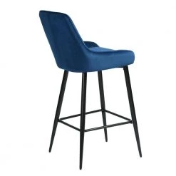 Rabiot 40 in. Blue Low Back Metal Frame Bar Stool with Velvet Seat ( Set of 2) by Homy Casa -Homy Casa Shop blue homy casa bar stools rabiot bar blue 44 1000