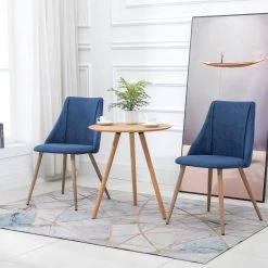 Smeg Blue Upholstered Dining Chair (Set of 2) by Homy Casa -Homy Casa Shop blue homy casa dining chairs smeg dark blue a 4f 1000