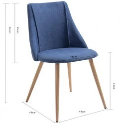 Smeg Blue Upholstered Dining Chair (Set of 2) by Homy Casa -Homy Casa Shop blue homy casa dining chairs smeg dark blue a 76 1000