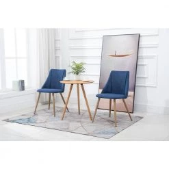 Smeg Blue Upholstered Dining Chair (Set of 2) by Homy Casa -Homy Casa Shop blue homy casa dining chairs smeg dark blue a c3 1000