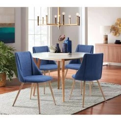 Smeg Blue Upholstered Dining Chair (Set of 2) by Homy Casa -Homy Casa Shop blue homy casa dining chairs smeg dark blue a fa 1000