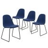 Dining Chair Blue Upholstered High Back Side Chair Metal Frame Solid Back (set of 4) by Homy Casa -Homy Casa Shop blue homy casa dining chairs suva dblue 4pcs 64 1000