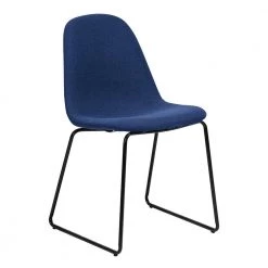 Dining Chair Blue Upholstered High Back Side Chair Metal Frame Solid Back (set of 4) by Homy Casa -Homy Casa Shop blue homy casa dining chairs suva dblue 4pcs c3 1000