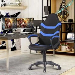 HD-TREVINO Blue Upholstered Seat Racing Game Chair Adjustable Height by Homy Casa 19 HD-TREVINO Blue Upholstered Seat Racing Game Chair Adjustable Height by Homy Casa -Homy Casa Shop blue homy casa gaming chairs hd trevino blue 31 1000