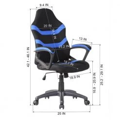 Blue High Back Office Racing Gaming Chair 360° Swivel by Homy Casa 20 Blue High Back Office Racing Gaming Chair 360° Swivel by Homy Casa -Homy Casa Shop blue homy casa gaming chairs trevino blue 76 1000