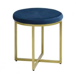 11 in. x 17 in. x 17 in. Omari Dark Blue Bench Pillow by Homy Casa -Homy Casa Shop blue homy casa ottomans omari dark blue 4f 1000