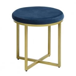 11 in. x 17 in. x 17 in. Omari Dark Blue Bench Pillow by Homy Casa -Homy Casa Shop blue homy casa ottomans omari dark blue c3 1000