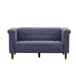 Salome 66.9 in. Square Arms Fabric Upholstered Straight Loveseats Sofa In Blue by Homy Casa 17 Salome 66.9 in. Square Arms Fabric Upholstered Straight Loveseats Sofa In Blue by Homy Casa -Homy Casa Shop blue homy casa sofas couches salome double 1f 1000