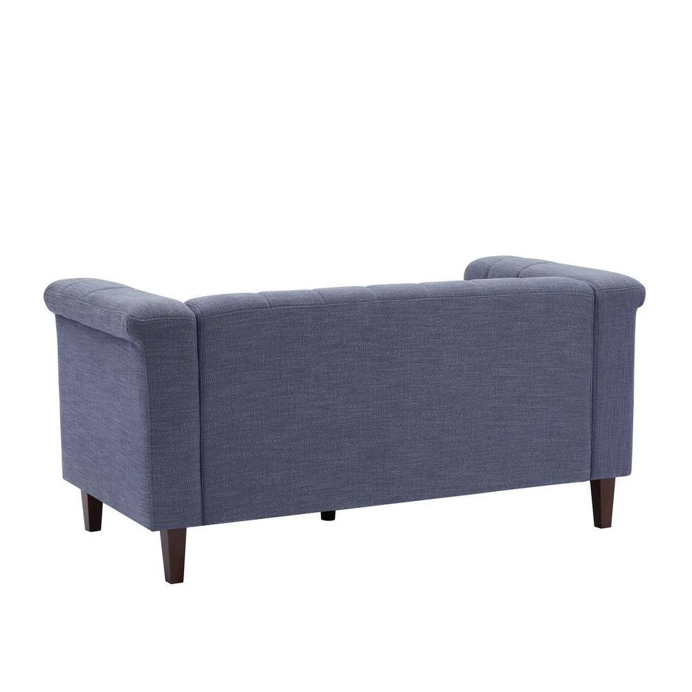 Salome 66.9 in. Square Arms Fabric Upholstered Straight Loveseats Sofa In Blue by Homy Casa 9 Salome 66.9 in. Square Arms Fabric Upholstered Straight Loveseats Sofa In Blue by Homy Casa - Image 7