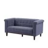 Salome 66.9 in. Square Arms Fabric Upholstered Straight Loveseats Sofa In Blue by Homy Casa -Homy Casa Shop blue homy casa sofas couches salome double 64 1000