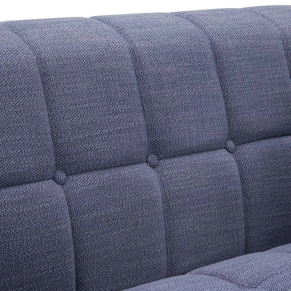 Salome 66.9 in. Square Arms Fabric Upholstered Straight Loveseats Sofa In Blue by Homy Casa 5 Salome 66.9 in. Square Arms Fabric Upholstered Straight Loveseats Sofa In Blue by Homy Casa - Image 3