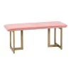 Slip Blush Fabric Gold Legs Bench18.5 in. H x 44.5 in. W x 15 in. D by Homy Casa -Homy Casa Shop blush homy casa bedroom benches hd slip bench frost blush gold legs 64 1000