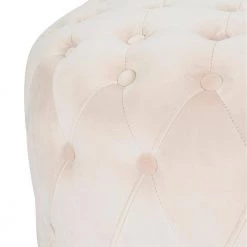 MIYA Standard Blush Round Tufted Velvet Ottoman by Homy Casa -Homy Casa Shop blush homy casa ottomans hd miya blush 76 1000