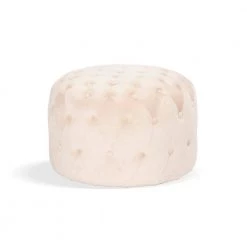 MIYA Standard Blush Round Tufted Velvet Ottoman by Homy Casa -Homy Casa Shop blush homy casa ottomans hd miya blush c3 1000