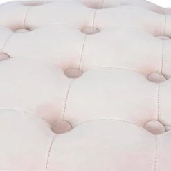 MIYA Standard Blush Round Tufted Velvet Ottoman by Homy Casa -Homy Casa Shop blush homy casa ottomans hd miya blush fa 1000