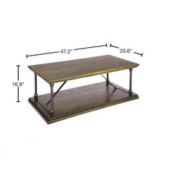Hussaini 48 in. Bronze Large Rectangle Wood Coffee Table with Storage by Homy Casa -Homy Casa Shop bronze painting finished homy casa coffee tables hussaini hm 40 1000