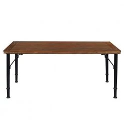 Amanda 7-Piece Brown Rectangular Wood Top Table Dining Set (Seats-6) by Homy Casa