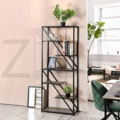 Kornetka Brown Metal Bookcase Accent Cabinet by Homy Casa 11 Kornetka Brown Metal Bookcase Accent Cabinet by Homy Casa -Homy Casa Shop brown homy casa accent cabinets kornetka 31 1000