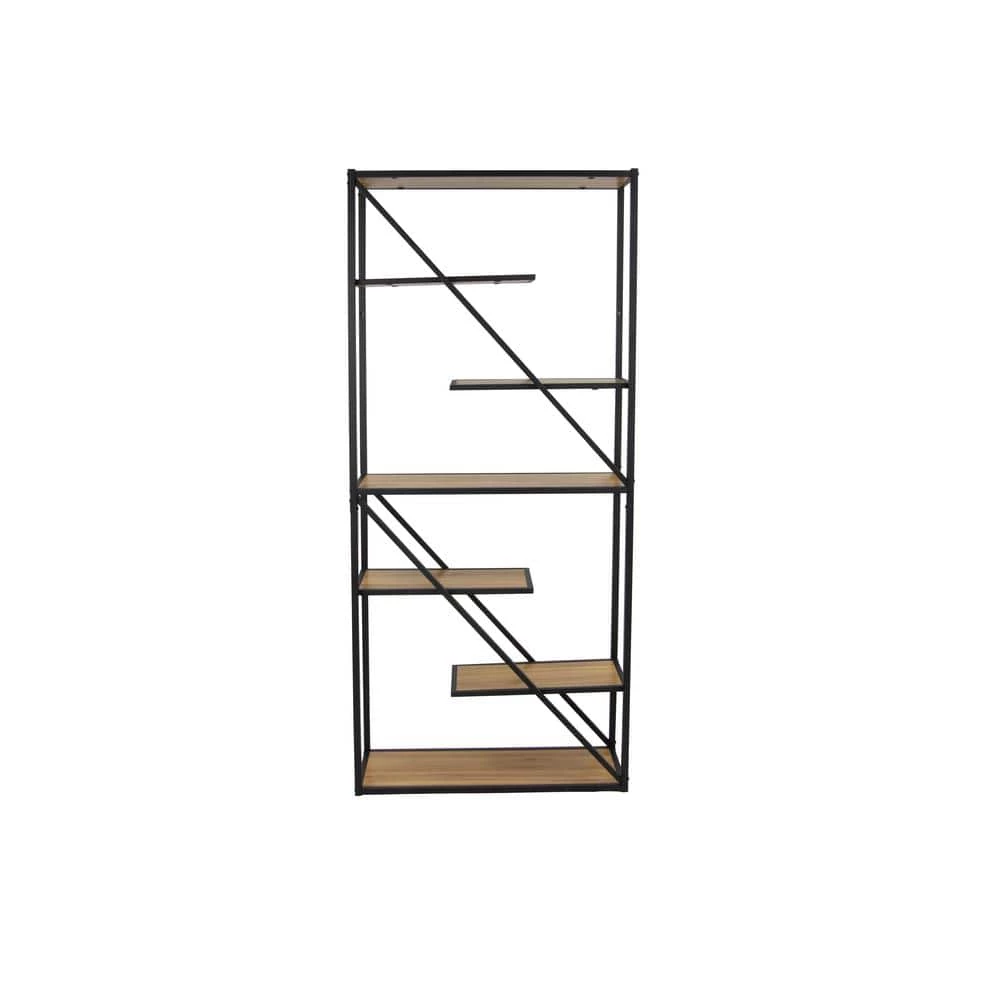 Kornetka Brown Metal Bookcase Accent Cabinet by Homy Casa 3 Kornetka Brown Metal Bookcase Accent Cabinet by Homy Casa