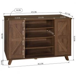 Latza Brown MDF 4-Levels Side Board Accent Cabinet by Homy Casa -Homy Casa Shop brown homy casa accent cabinets latza side board 4 levels fa 1000