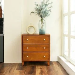 Madian Brown Wood Cabinet With 3-Drawer by Homy Casa -Homy Casa Shop brown homy casa accent cabinets madian 31 1000
