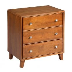 Madian Brown Wood Cabinet With 3-Drawer by Homy Casa