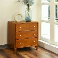 Madian Brown Wood Cabinet With 3-Drawer by Homy Casa -Homy Casa Shop brown homy casa accent cabinets madian c3 1000