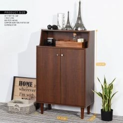 Ravet Brown Shoe Storage Cabinet With 2-Door by Homy Casa 27 Ravet Brown Shoe Storage Cabinet With 2-Door by Homy Casa -Homy Casa Shop brown homy casa accent cabinets ravet 31 1000