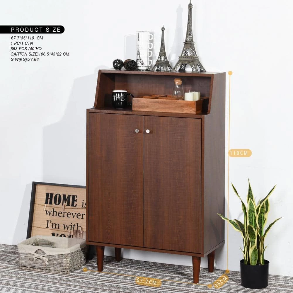 Ravet Brown Shoe Storage Cabinet With 2-Door by Homy Casa 15 Ravet Brown Shoe Storage Cabinet With 2-Door by Homy Casa - Image 13