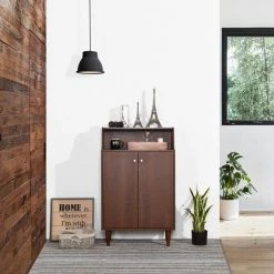 Ravet Brown Shoe Storage Cabinet With 2-Door by Homy Casa 17 Ravet Brown Shoe Storage Cabinet With 2-Door by Homy Casa -Homy Casa Shop brown homy casa accent cabinets ravet 40 1000