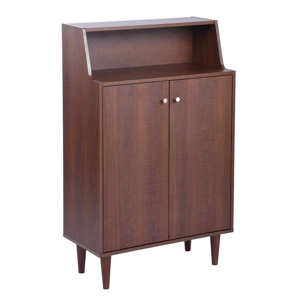 Ravet Brown Shoe Storage Cabinet With 2-Door by Homy Casa 3 Ravet Brown Shoe Storage Cabinet With 2-Door by Homy Casa