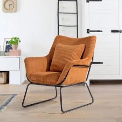 Telles Brown Fabric Upholstered Leisure Chair by Homy Casa -Homy Casa Shop brown homy casa accent chairs hd telles brown 31 1000