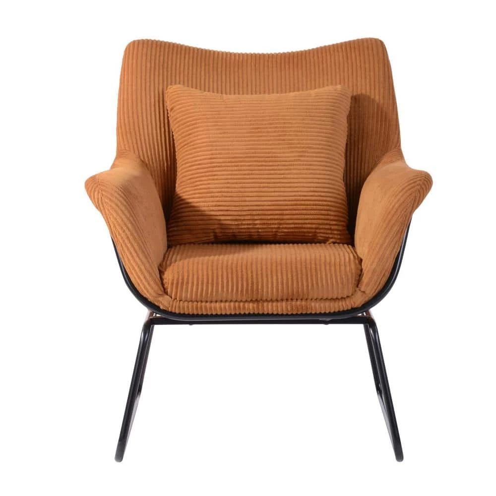 Leisure Chair Brown Corduroy Fabric by Homy Casa 7 Leisure Chair Brown Corduroy Fabric by Homy Casa - Image 5